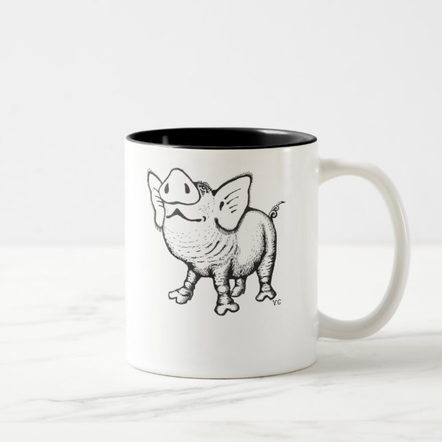 Funny pig coffee mug design (Right)