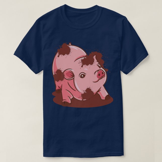 Funny Pig Dirty Piggy Premium1871  T-Shirt (Design Front)
