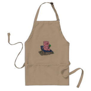 Funny pig eating ice cream   choose back colour standard apron