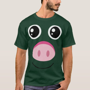 Funny Pig Face Swine Halloween Costume For Couples T-Shirt