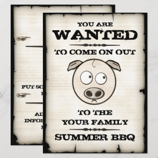 Funny Pig Family BBQ Invitations