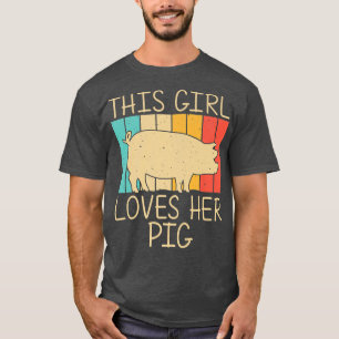 Funny Pig For Girls Kid Bacon Animal Lover Swine F T-Shirt