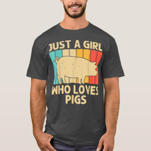 Funny Pig For Girls Kid Bacon Animal Lover Swine F T-Shirt