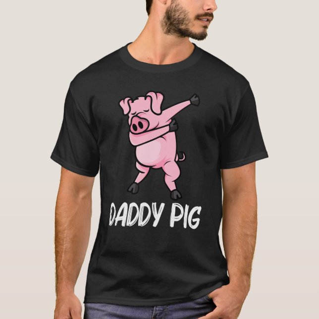 Funny Pig For Men Dad Piglet Hog Piggy Farm Animal T-Shirt (Front)