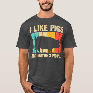Funny Pig For Men Women Farm Animal Swine Vintage  T-Shirt