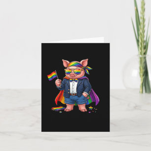 Funny Pig Lgbt Rainbow Lesbian Gay Pride Women Men Card