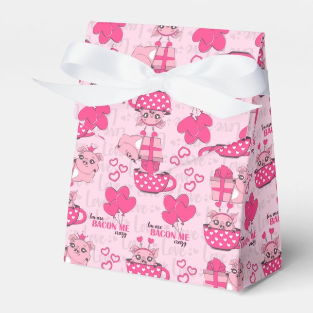 Funny Pig Love Pun Favor Box (Front Side)