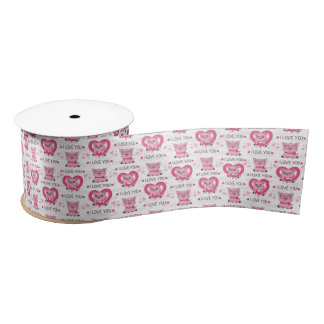 Funny Pig Love Pun Satin Ribbon