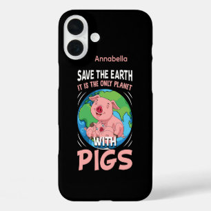 Funny pig lovers word art iPhone 16 plus case