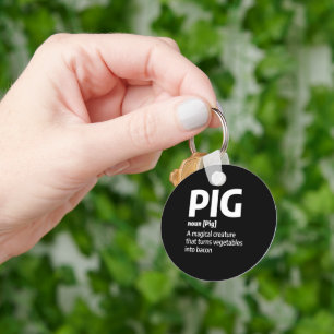 Funny Pig Meat Definition A Pork Bacon Keychain