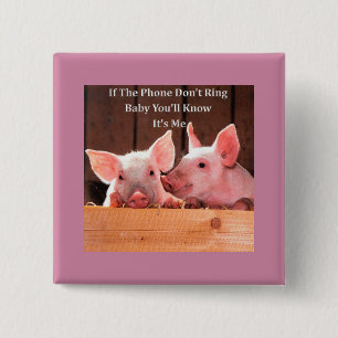 Funny Pig Memes with funny pig sayings and quotes 2 Inch Square Button