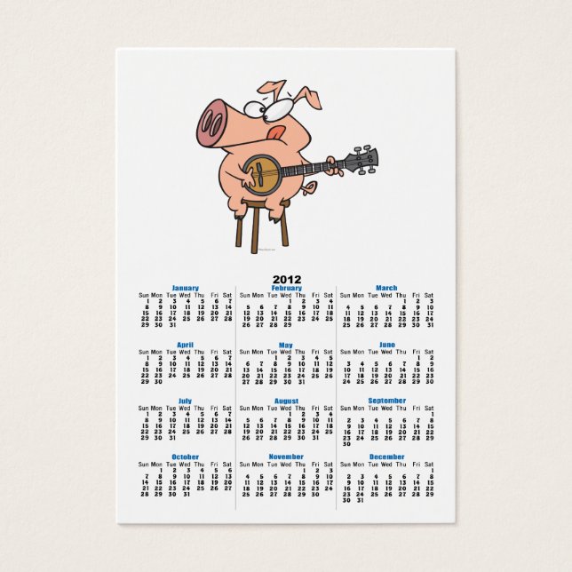funny pig playing a banjo cartoon character (Front)