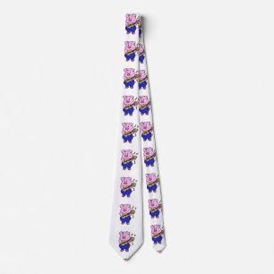 Funny Pig playing guitar   choose background colou Tie