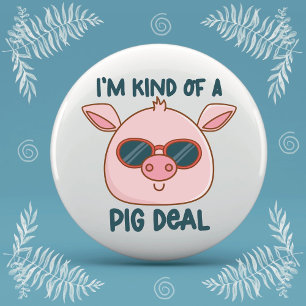Funny Pig Pun 3 Inch Round Button