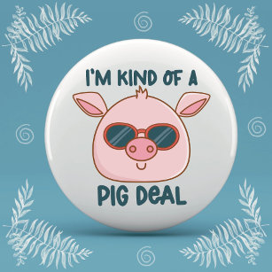 Funny Pig Pun  3 Inch Round Button