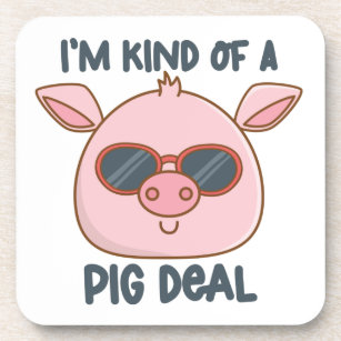 Funny Pig Pun Coaster