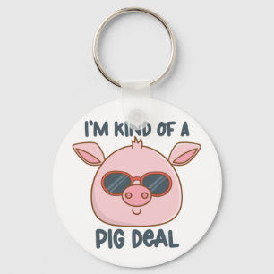 Funny Pig Pun Keychain