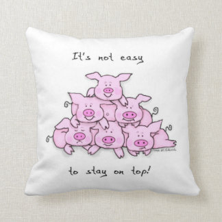 Funny Pig Quote Cute Throw Pillow