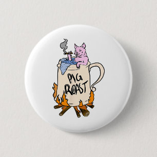 Funny Pig Roast In A Beer Stein Gift 2 Inch Round Button