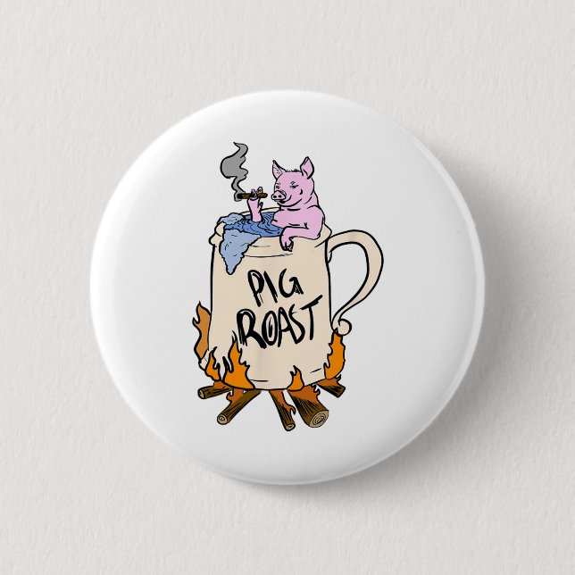 Funny Pig Roast In A Beer Stein Gift  2 Inch Round Button (Front)