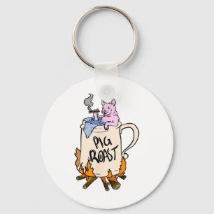 Funny Pig Roast In A Beer Stein Gift Keychain