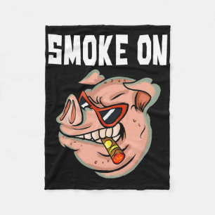 Funny Pig Shirt For Men Smoking Meat Pork Lover Pu Fleece Blanket
