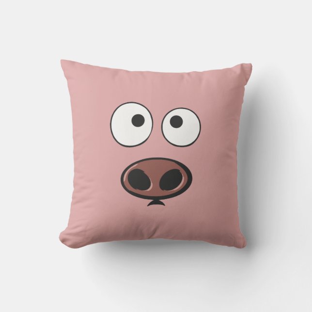 Funny Pig Throw Pillow (Front)