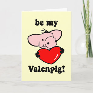 Funny pig Valentine's Day Holiday Card