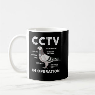 Funny Pigeon Anatomy Birds Flies and Spies CCTV In Coffee Mug