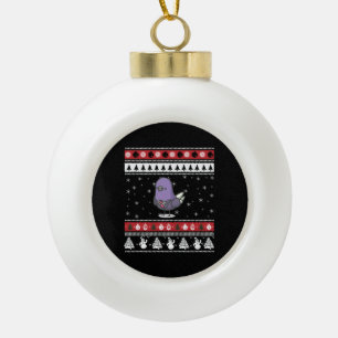 Funny Pigeon Ugly Christmas Ceramic Ball Christmas Ornament