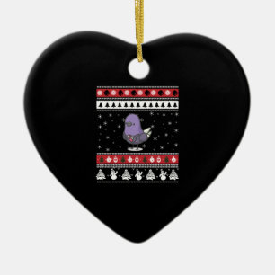 Funny Pigeon Ugly Christmas Ceramic Ornament