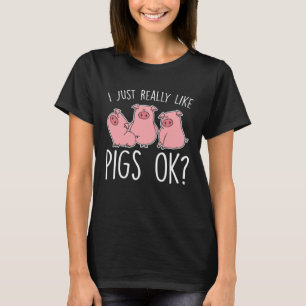 Funny Piglet I Just Really Like Pigs Ok Kids T-Shirt