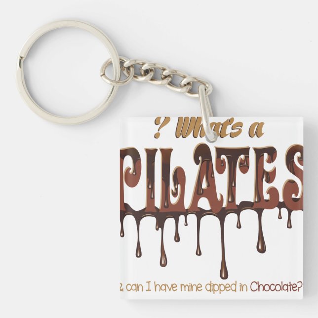 Funny Pilates Dipped in Chocolate Keychain (Front)