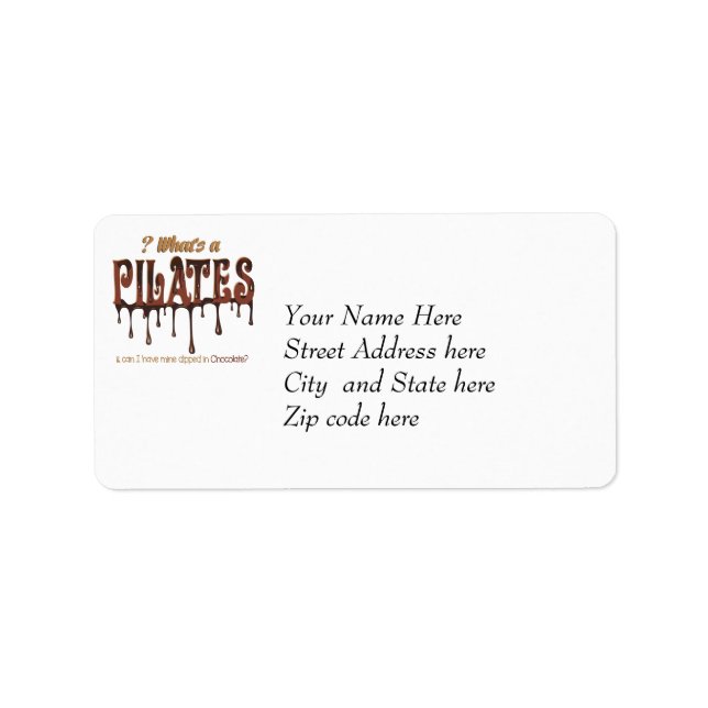 Funny Pilates Dipped in Chocolate Label (Front)