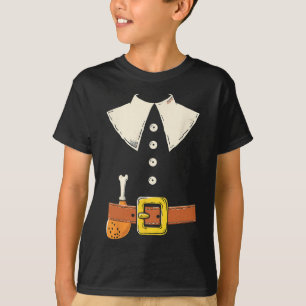 Funny Pilgrim Costume Turkey Leg Thanksgiving Than T-Shirt