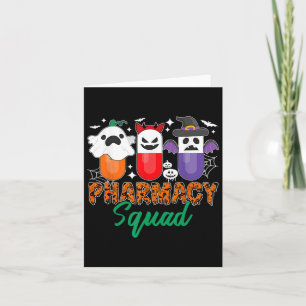 Funny Pills Pharmacist Cute Halloween Pharmacy Squ Card