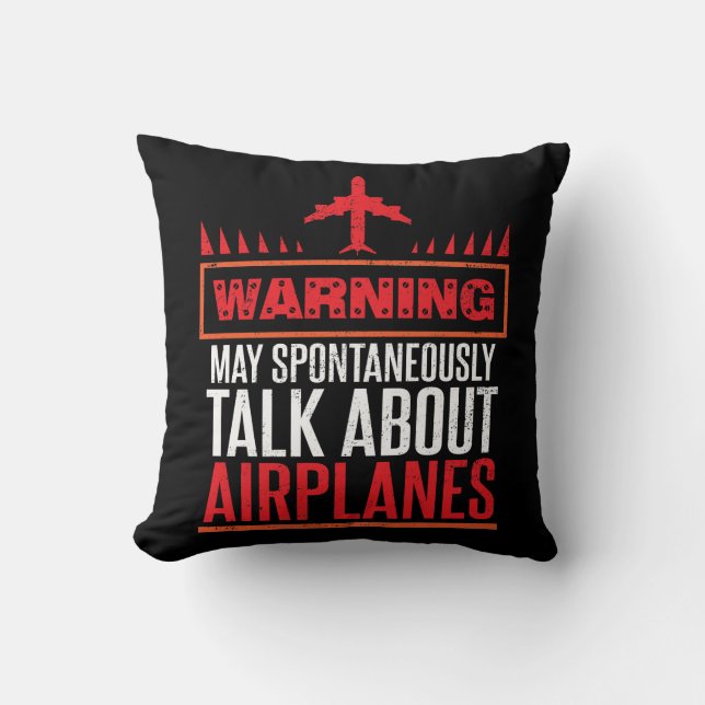 Funny Pilot and Aircraft Gifts Throw Pillow (Front)
