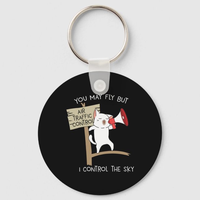 Funny Pilot Aviation Air Traffic Controller Statem Keychain (Front)