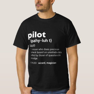 Funny Pilot Definition Airplane Jet Aviation Graph T-Shirt