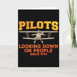 Funny Pilot Design For Men Women Aviation Airplane Card