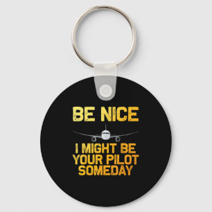 Funny Pilot Design For Men Women Aviation Airplane Keychain
