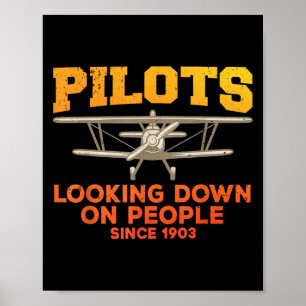 Funny Pilot Design For Men Women Aviation Airplane Poster