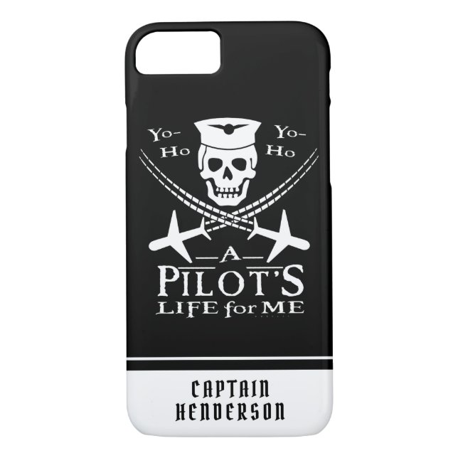 Funny Pilot Skull Airplanes Pirate Humour | Custom Case-Mate iPhone Case (Back)