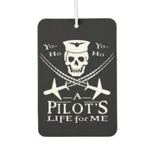 Funny Pilot Skull Cross Airplanes Pirate Humour Air Freshener