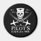 Funny Pilot Skull Cross Airplanes Pirate Humour