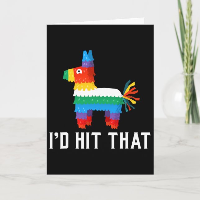 Funny Pinata Llama Alpaka Cinco De Mayo Men  Card (Front)