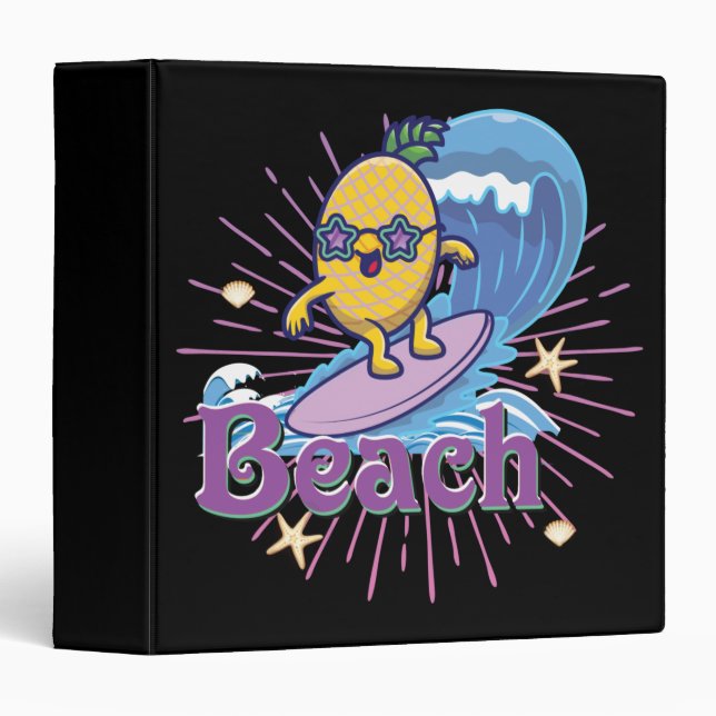 funny pineapple 3 ring binder (Front/Spine)