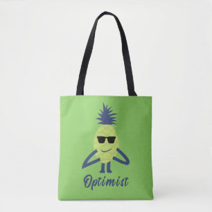 Funny pineapple art tote bag