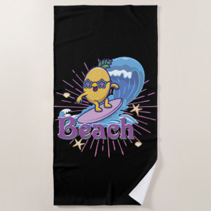 funny pineapple beach towel
