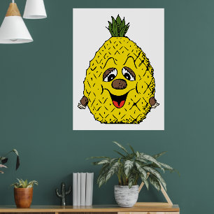 Funny Pineapple Cartoon Face Foodie, ZSSG Poster